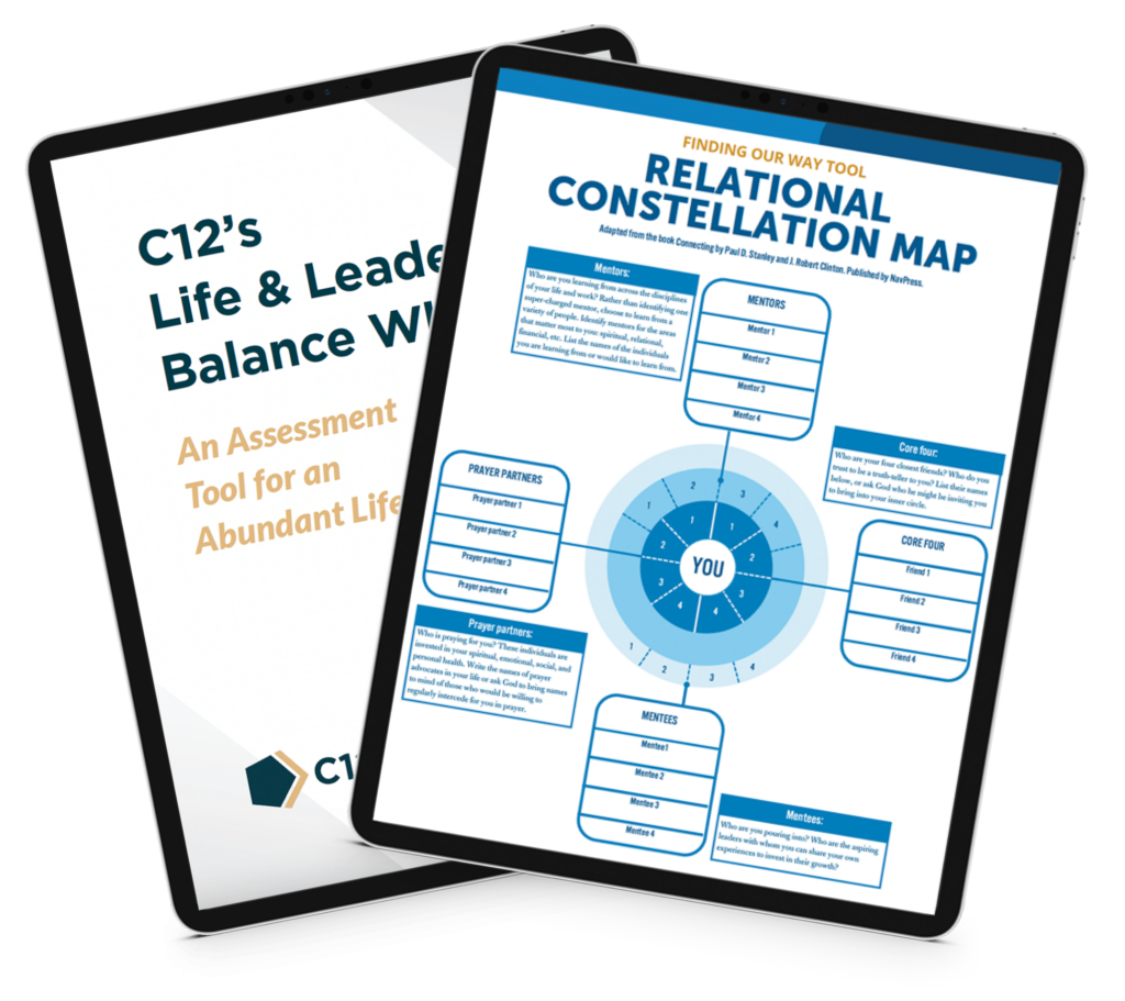 C12's Life & Leadership Balance Wheel and Relational Constellation Map ipad Mockups - free giveaways with the webinar