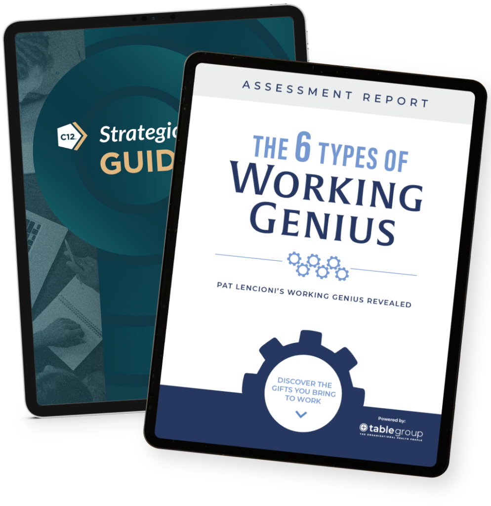 Strategic Planning Guide and Working Genius Attendee Bonus Giveaways